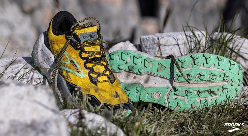 dirty shoes on a rock